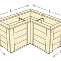 Natural Cedar L-Shaped Planter Boxes